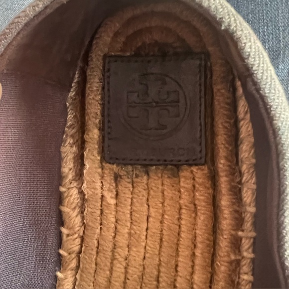 TORY BURCH Benton Denim Cap Toe Espadrille Blue Platform Women’s Size 6 - Picture 15 of 16